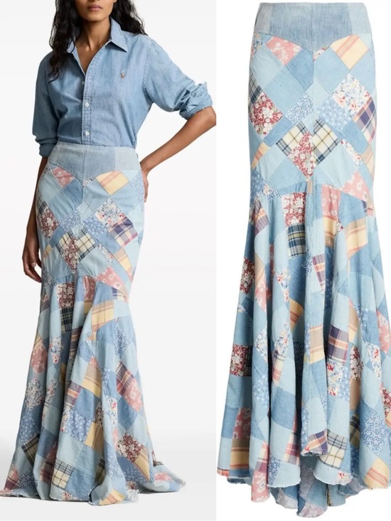 Polo Ralph Lauren Dresses & Skirts - NWT Polo RALPH LAUREN Patchwork Chambray Maxi Skirt